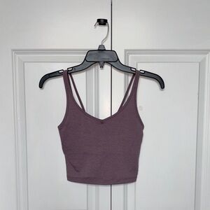 Viouri Double-Strap V-Neck Crop Tank Top - Mauve